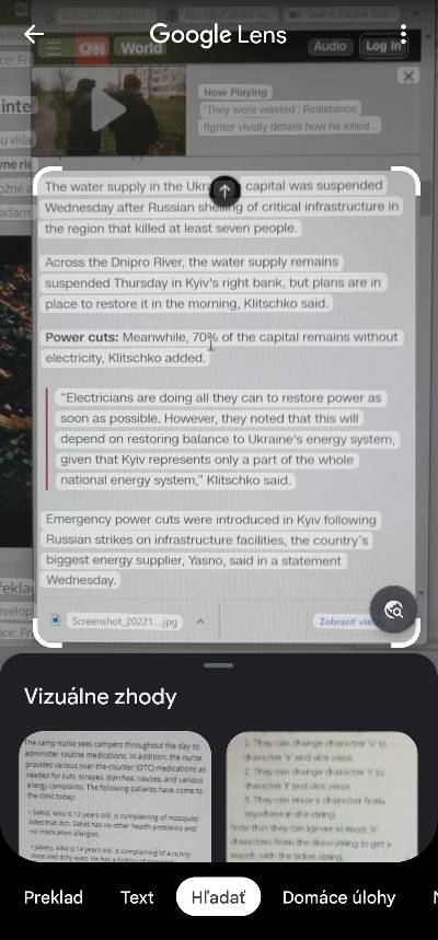 Prekladac viet Google Lens_navod 2