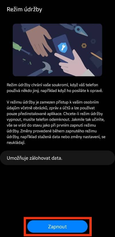 Samsung režim údržby