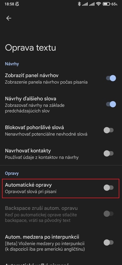 android automatické opravy