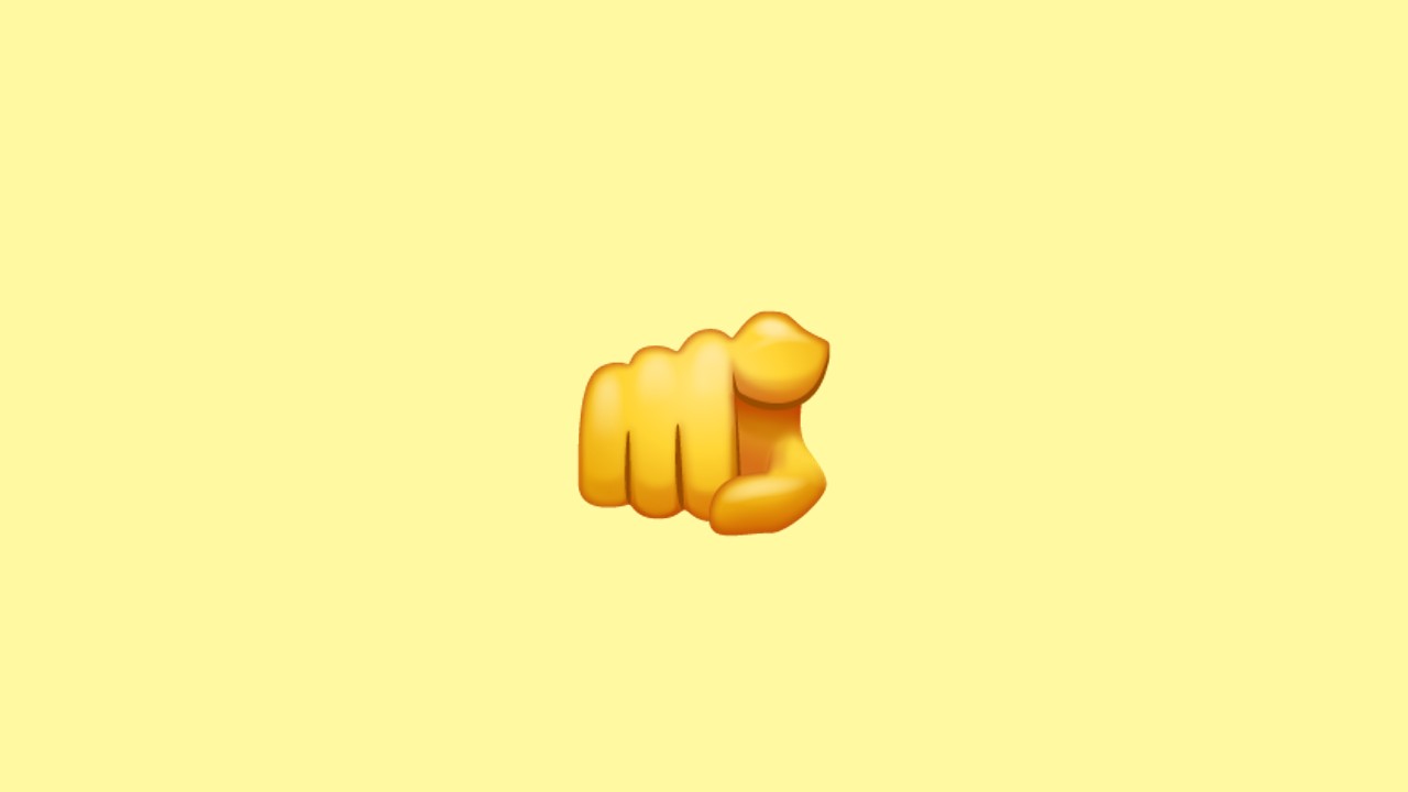 emoji prst ukazuje smerom k tebe