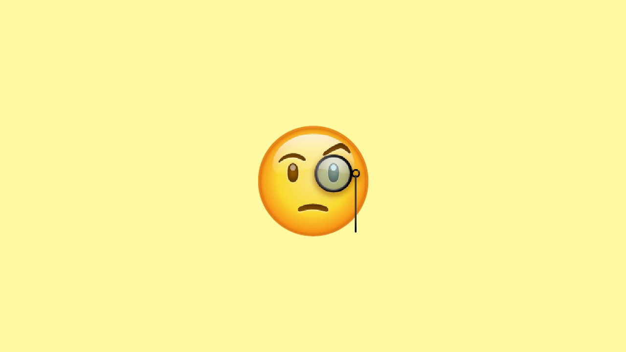 emoji Tv&aacute;r so skl&iacute;čkom na oku