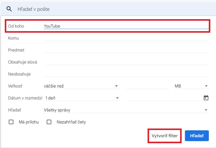 gmail filter automatické mazanie 1