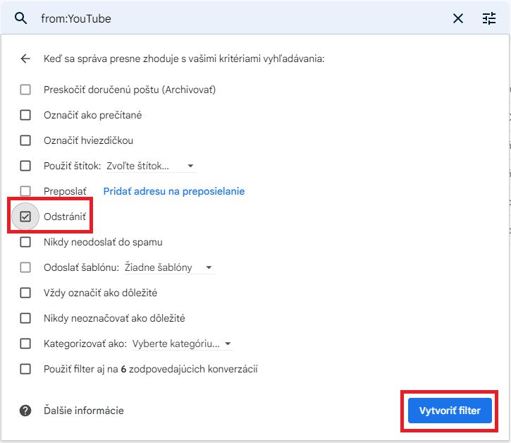 gmail filter automatické mazanie 2