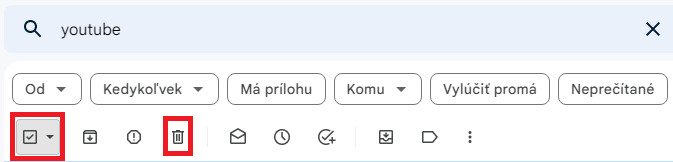 gmail zmazanie všetkého