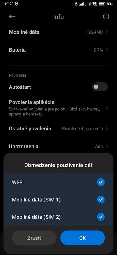 obmedzenie používania dát