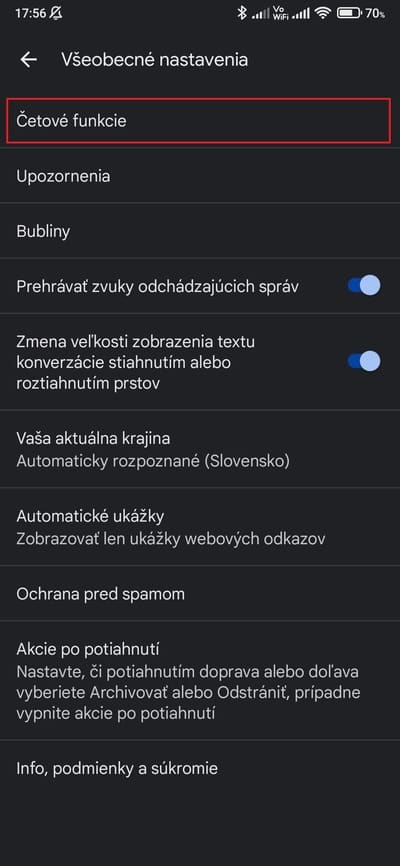 správy četové funkcie
