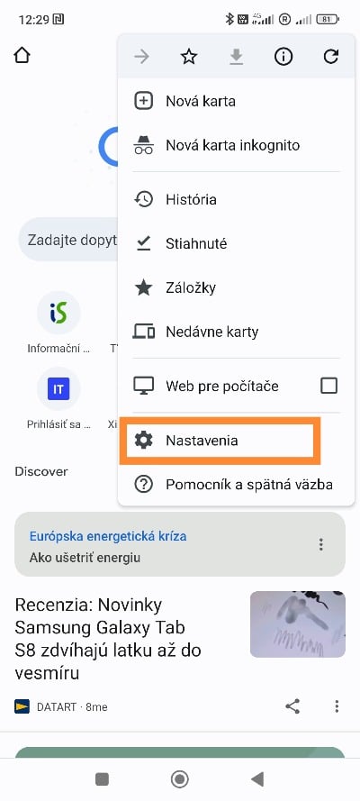 Bezpečné prehliadanie smartfón
