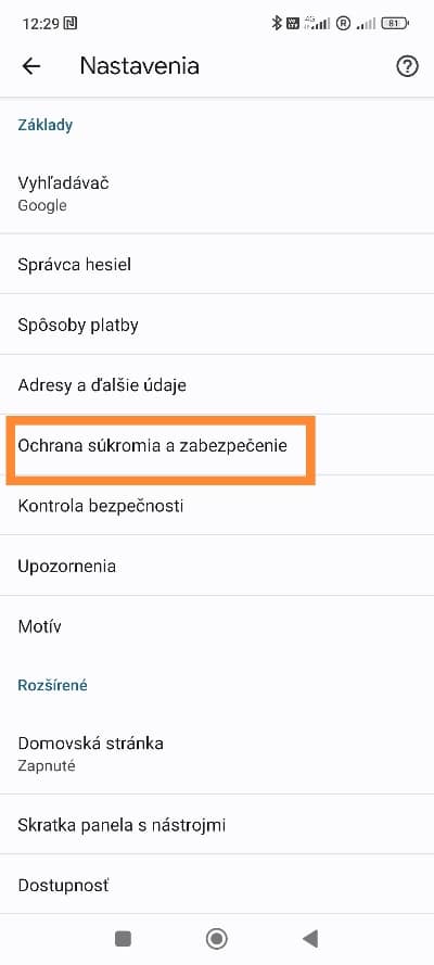 Bezpečné prehliadanie smartfón