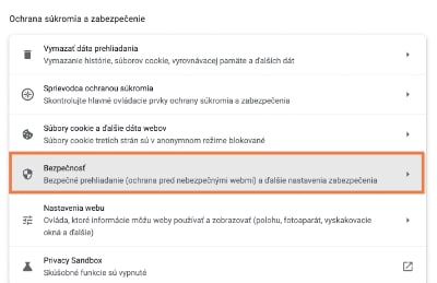 Chrome zvýšenie bezpečnosti