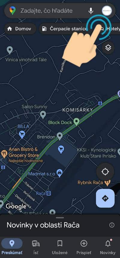 ako zapnut tachometer Google Mapy