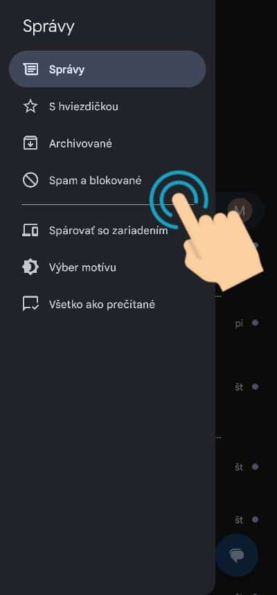 blokovanie spamovych SMS Google Spravy navod_6_priecinok so spamom_2