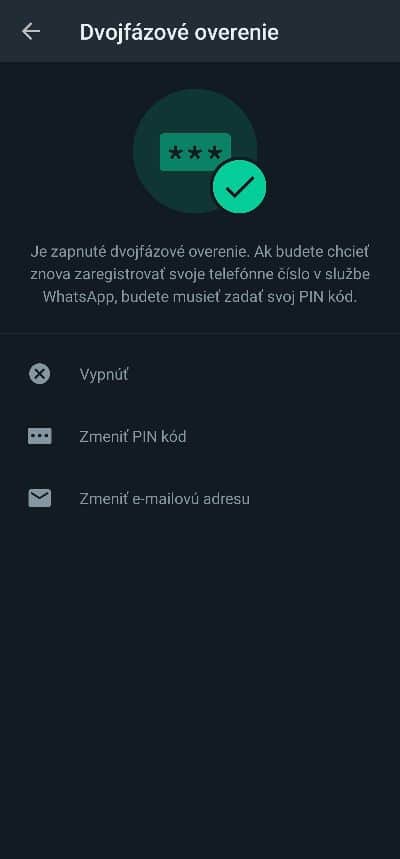 dvojfazove overenie whatsapp