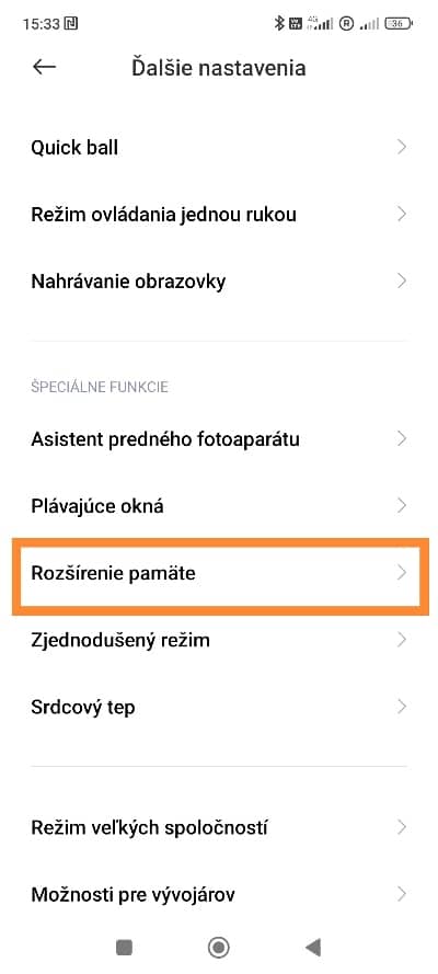 rozšírenie RAM Xiaomi