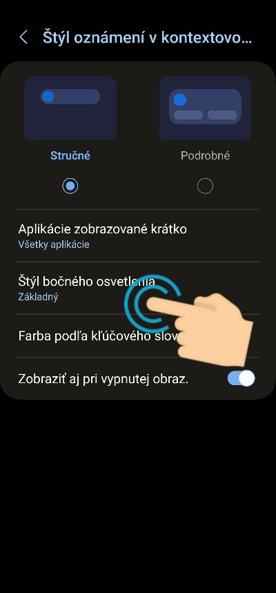 styl bocneho osvetelenia upozornenia samsung_2