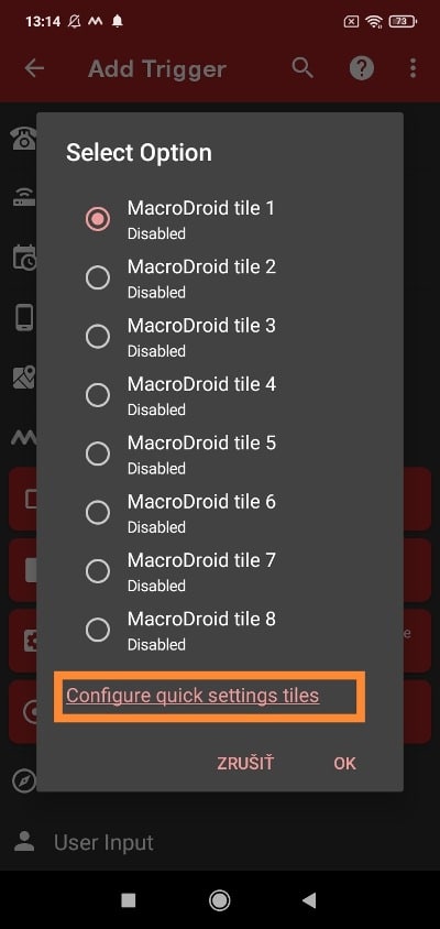 MacroDroid SOS tlačidlo