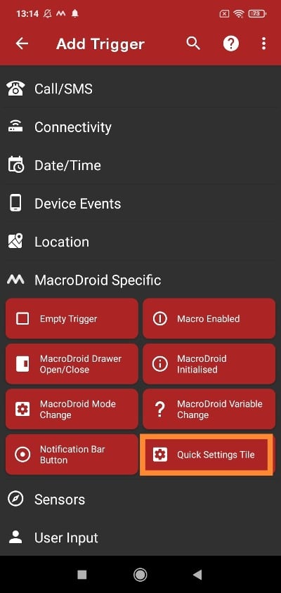 MacroDroid SOS tlačidlo