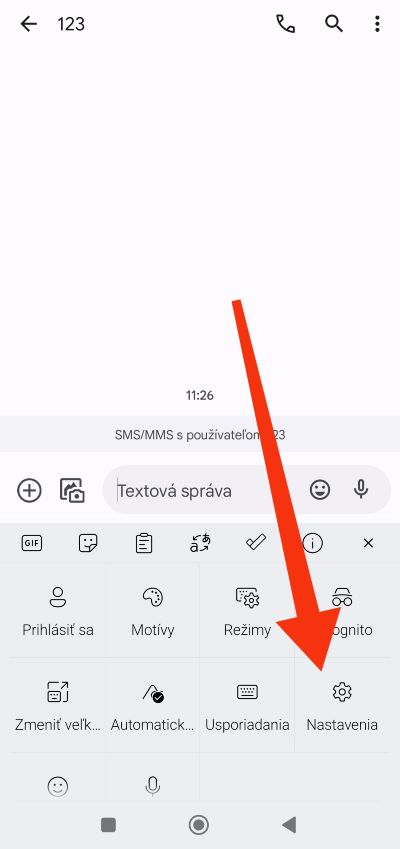 Možnosť nastavenia v SwiftKey