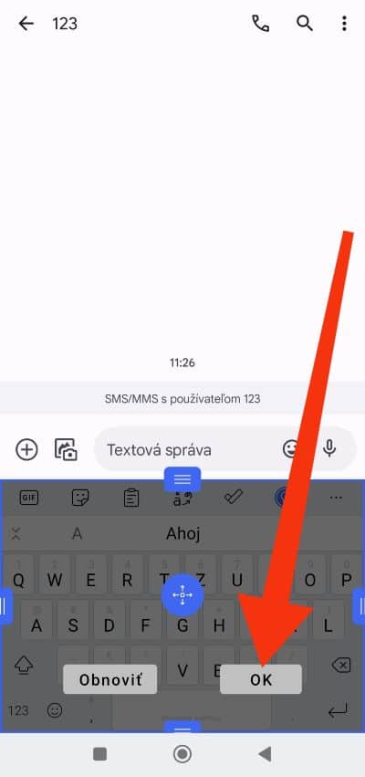 Možnosť okay SwiftKey