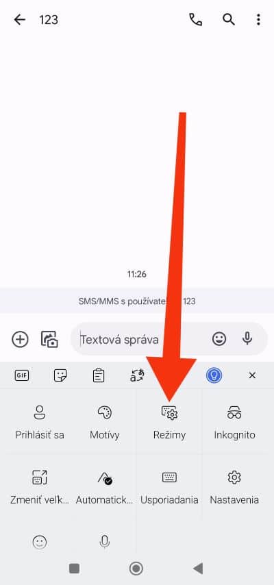 Možnosť režimy SwiftKey