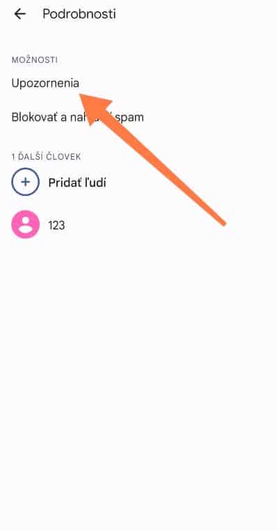Označenie možnosti Upozornenia SMS