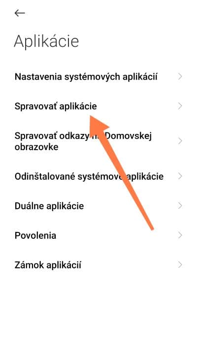 Označenie možnosti spravovať aplikáciie