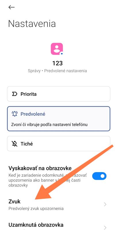 Označenie možnosti zvuk sms