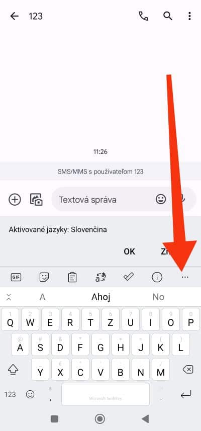 Označenie troch bodiek v nastaveniach