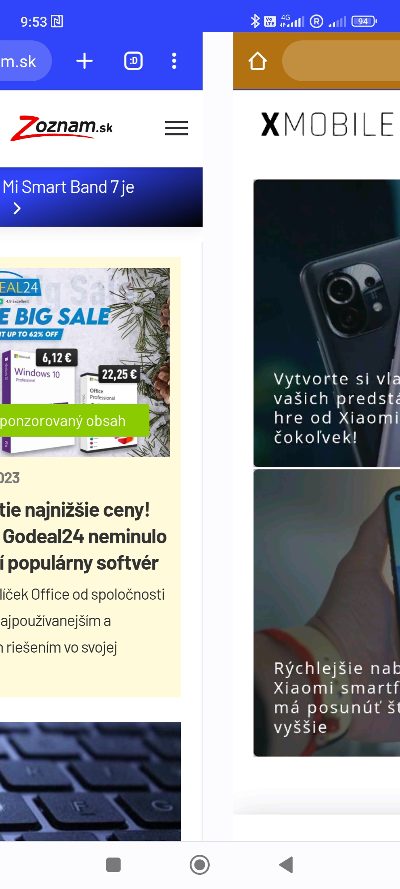 Prechod medzi kartami Chrome