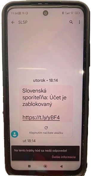 SLSP priklad podvodnej SMS