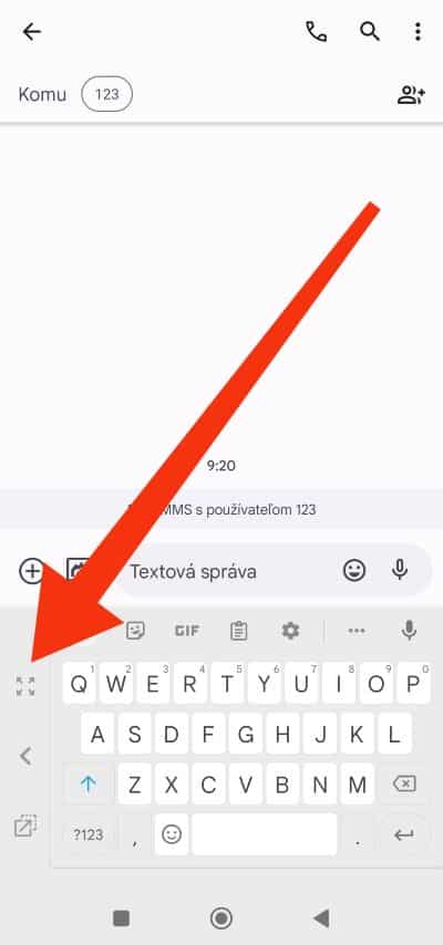 Štyri šípky na klávesnicu Android