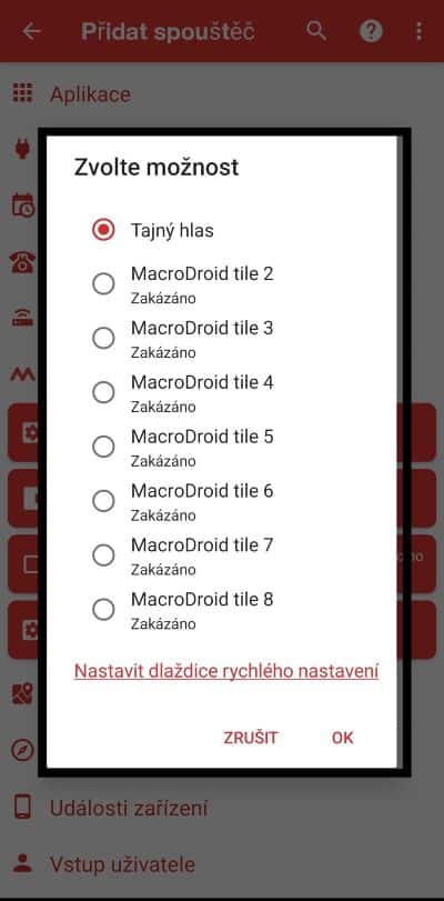 Tajný hlas MacroDroid