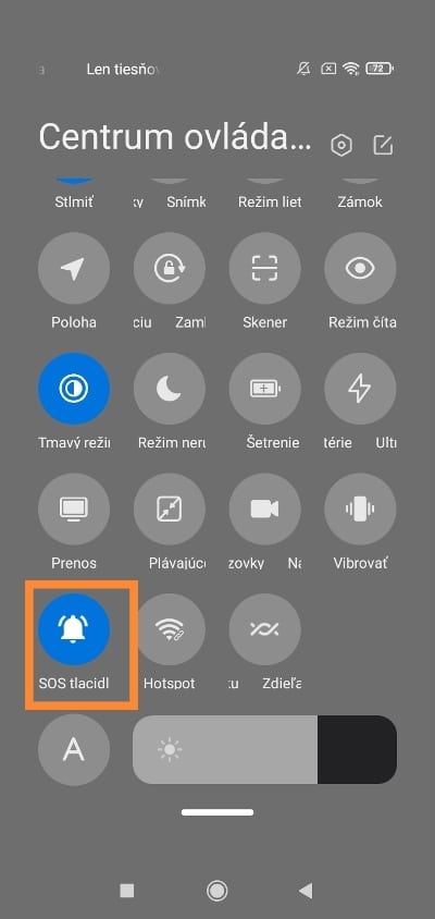 Úprava Centra ovládania