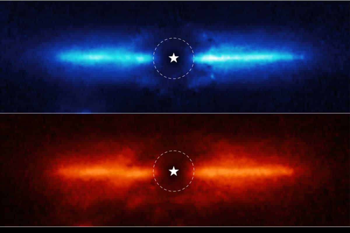 Disk medziplanetárnej hmoty, ktorá vznikla kolíziou dvoch planetesimalov
