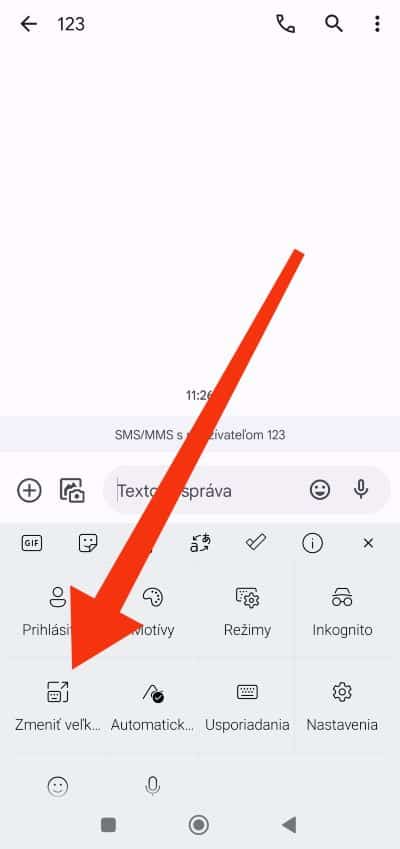 Zmeniť veľkosť SwiftKey