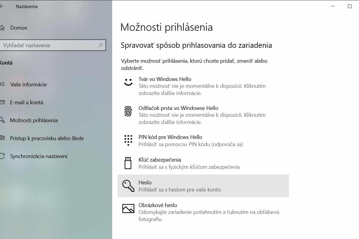 Ako odstrániť heslo pri prihlasovaní?