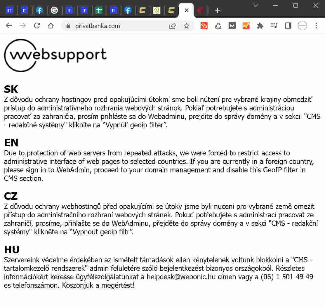 ruski hackeri vypadok webu privat banka