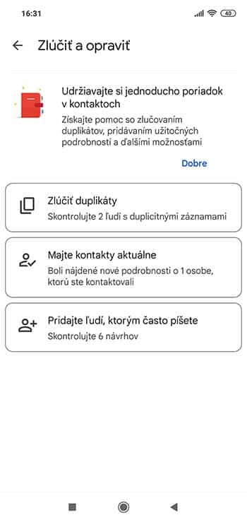 Ako v telefóne zlúčiť duplicitné kontakty? 