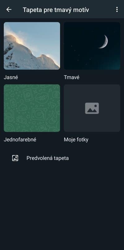 Označenie hociktorej tapety WhatsASpp