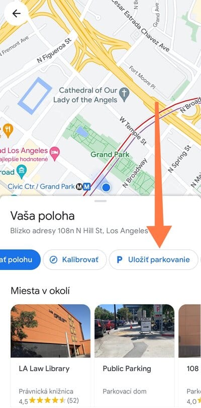 Označenie možnosti Uložiť parkovanie GM