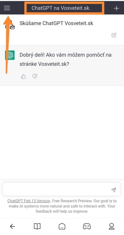 Označenie napisu a tri čiarky na ukázanie chatov