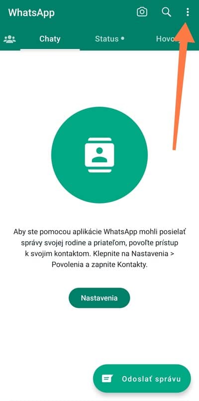 Označenie tri bodky WhatsAwpp