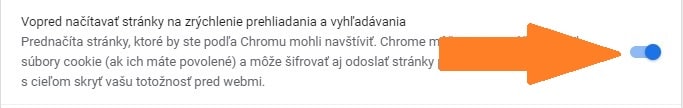 Vopred načitavať stránky Chrome