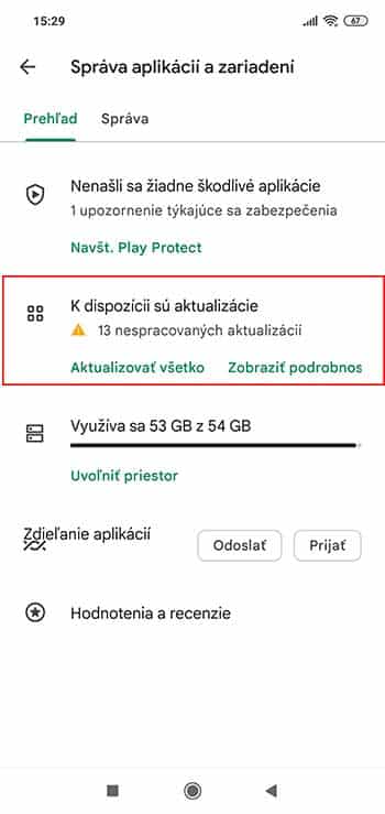 Ako aktualizovať aplikácie v obchode Google Play?