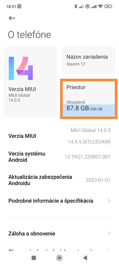 Systém interné úložisko