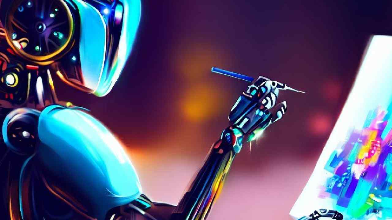 AI Robot kresli obraz