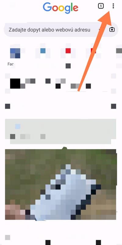 Chrome možnost 3 bodky