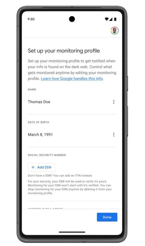 Dark web monitor Google 2