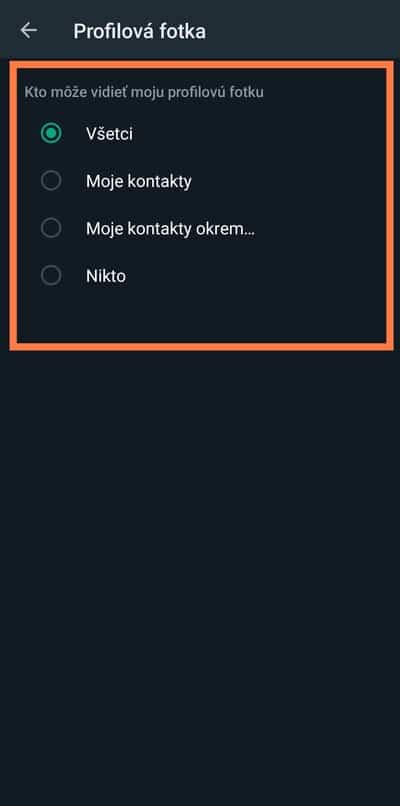 Kto može vidieť našu profilovku WHatsApp