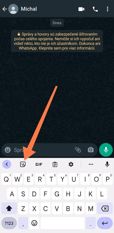 Možnost Nálepky WhatsApp
