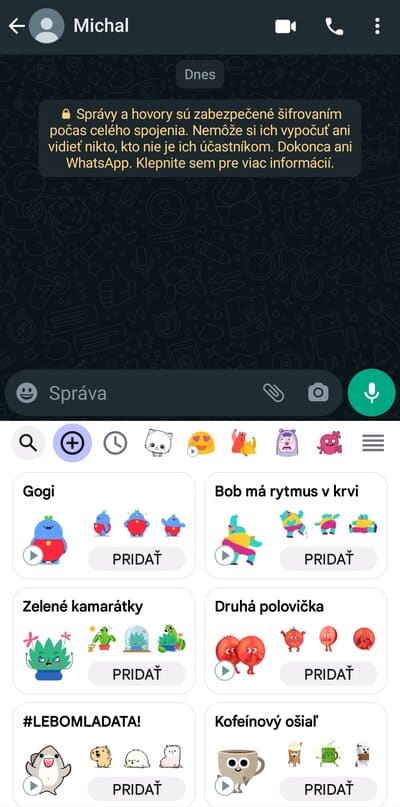 Nálepky WhatsApp
